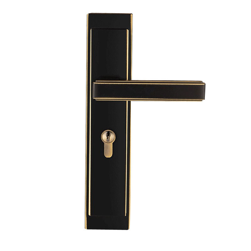 Bedroom Brass Door Lock Household Silent Interior Hardware Minimal Style Latch Black double lever door lock