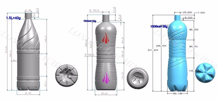 High speed snaller bottle four cavity semi-automatic PET blowing machine