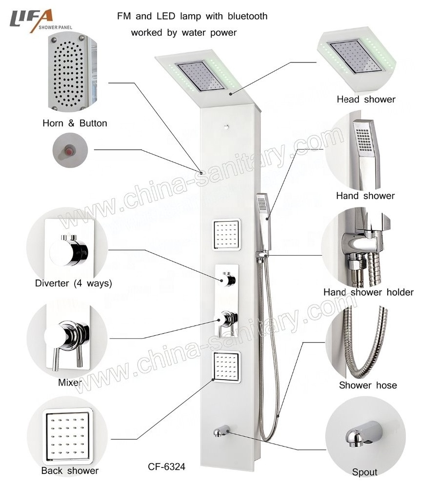 Bathroom Hydro Massage Functional Home use high quality indoor wall mounted shower panel