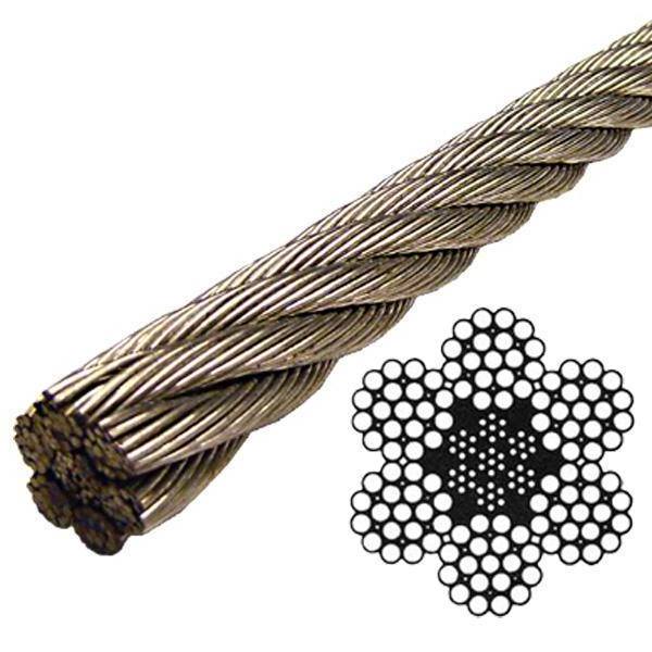 Factory Wholesale Galvanized 7 X 19  6 X 19 Stainless Steel Wire Rope for Industry and Manufacturing