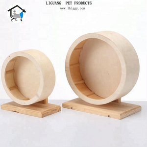 Wooden Exercise Wheel Handmade Wood Toys Climbing House Running Spinning Toy for Hamster Mice Gerbil Small Animals