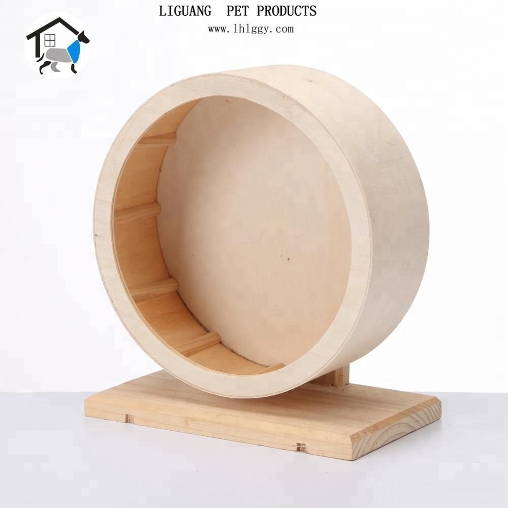 Wooden Exercise Wheel Handmade Wood Toys Climbing House Running Spinning Toy for Hamster Mice Gerbil Small Animals