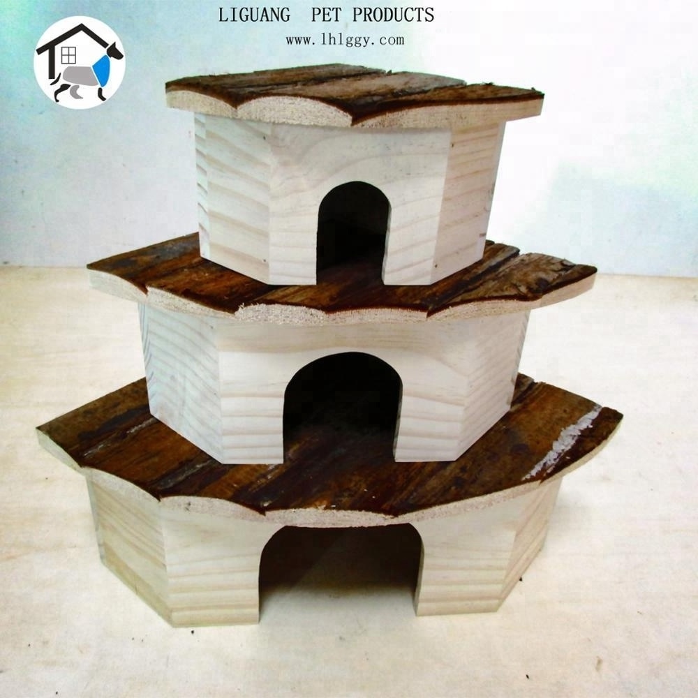 Wooden Exercise Wheel Handmade Wood Toys Climbing House Running Spinning Toy for Hamster Mice Gerbil Small Animals