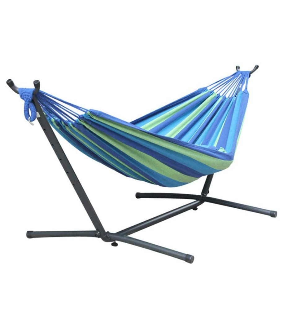 Portable Outdoor Garden Patio Camping Hammock Swing with Space-Saving Steel Stand