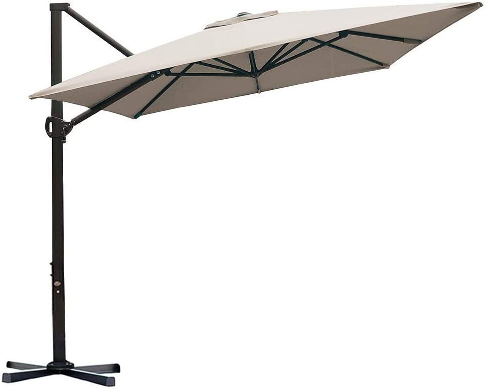 8 x 10ft Offset Patio Umbrella Rectangular Cantilever Outdoor Garden Umbrella Hanging Umbrella