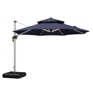 10ft Double Top Round Deluxe Patio Umbrella Offset hanging umbrella with stand