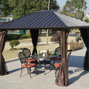 outdoor aluminium garden antirust cover gazebo with metal frame and steel roof