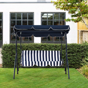 Wholesale Outdoor 2-Seat Striped Patio Swing chair with Canopy