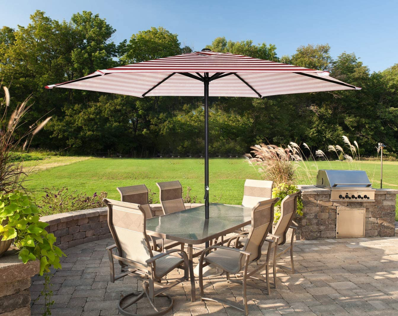 9 Ft Round Market Outdoor Patio Umbrella Parasol Table Umbrella Garden Parasol