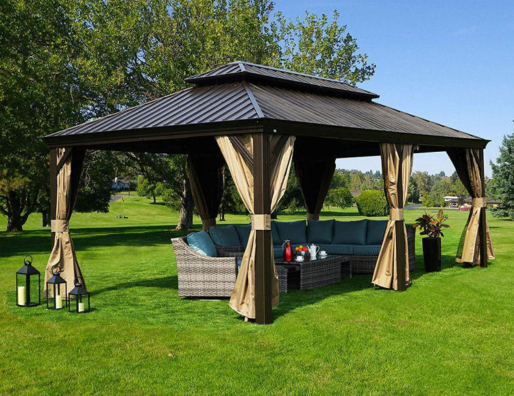 Premium Garden gazebo Sun Shed Hard top Sturdy Gazebo Pergola with roof