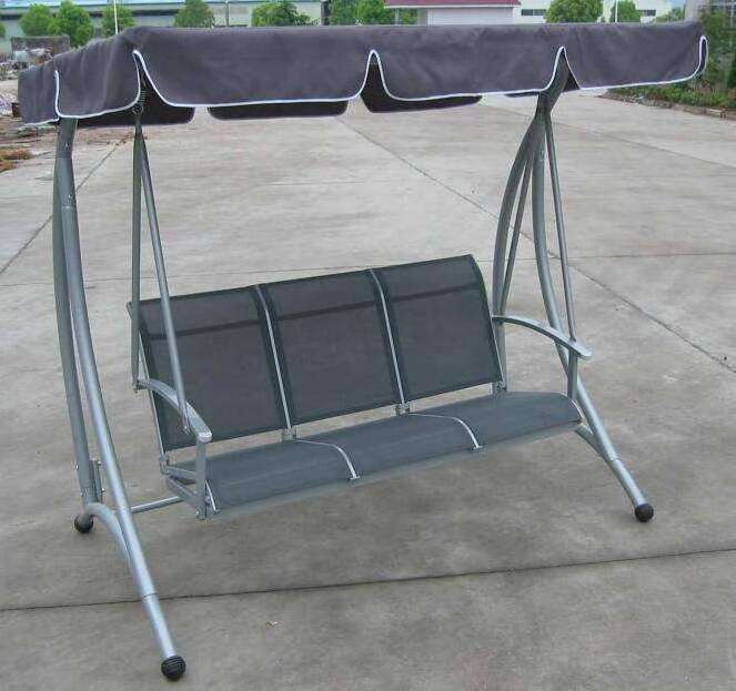 outdoor furniture garden patio used metal frame canopy patio sling 3 seat swing chair