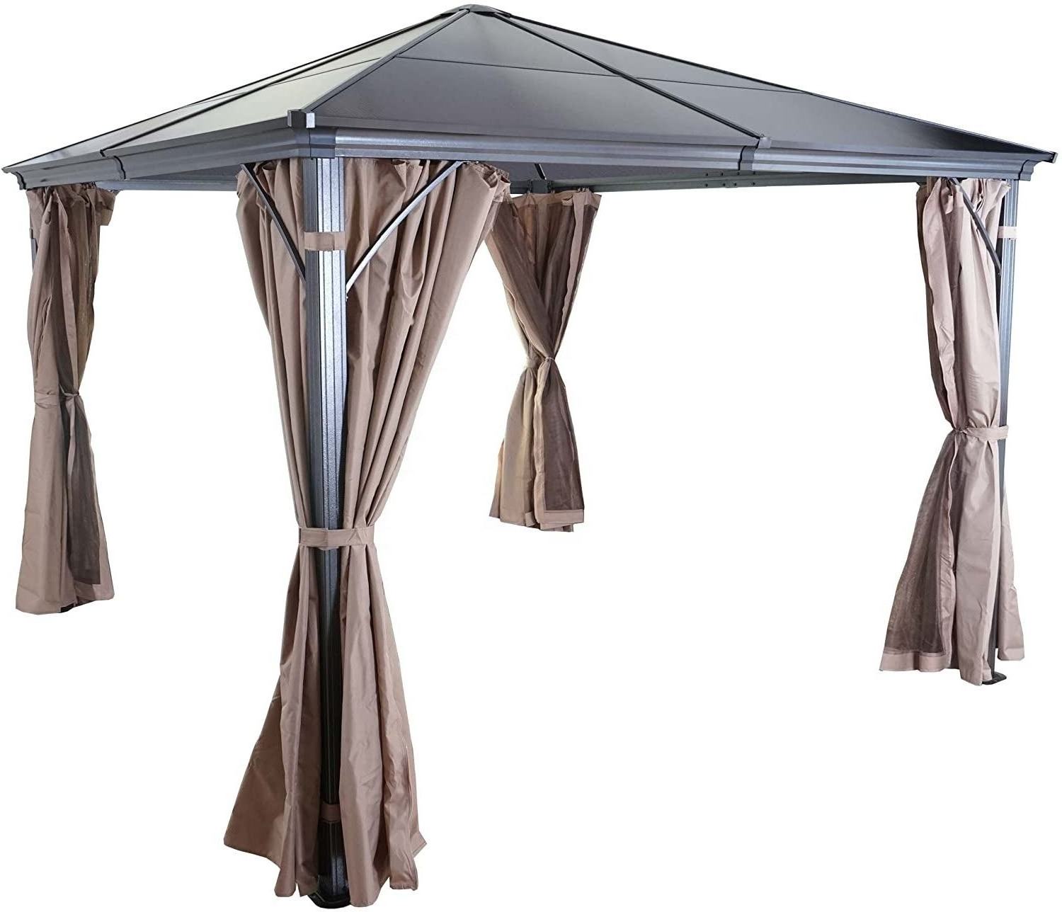 High quality gazebo with enclosing cloth enclosing gauze Outdoor courtyard leisure hardtop veranda gazebo