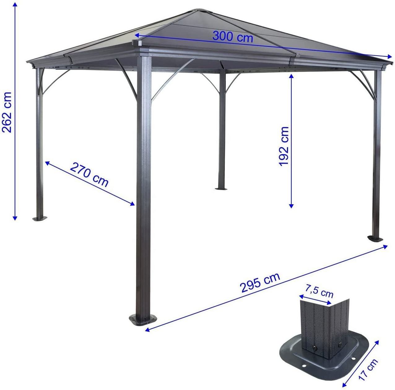 High quality gazebo with enclosing cloth enclosing gauze Outdoor courtyard leisure hardtop veranda gazebo