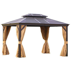 Outdoor gazebo Rain proof sun shelter courtyard open garden aluminum alloy hardtop gazebo