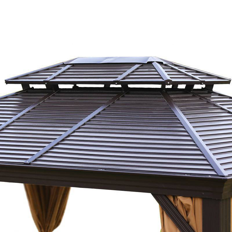 Outdoor gazebo Rain proof sun shelter courtyard open garden aluminum alloy hardtop gazebo