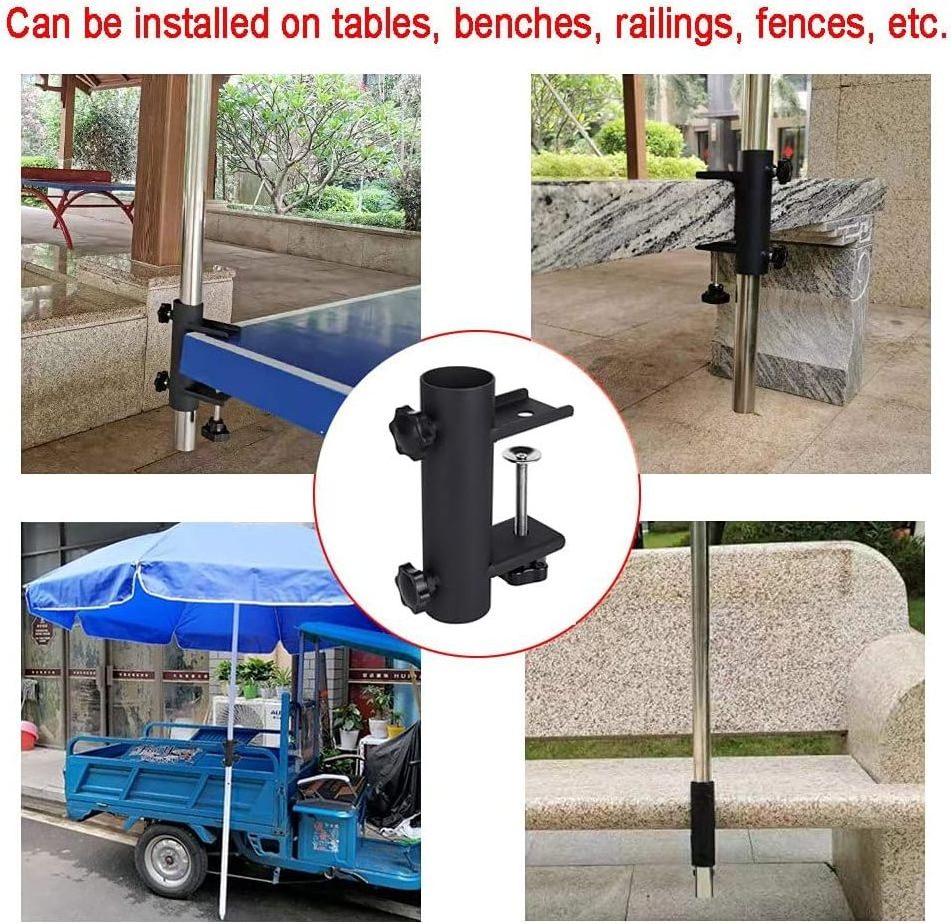 Heavy Duty Parasol Holder Patio Umbrella Stand Mount Umbrella Stand Fixed Clip Umbrella Clamp for Deck