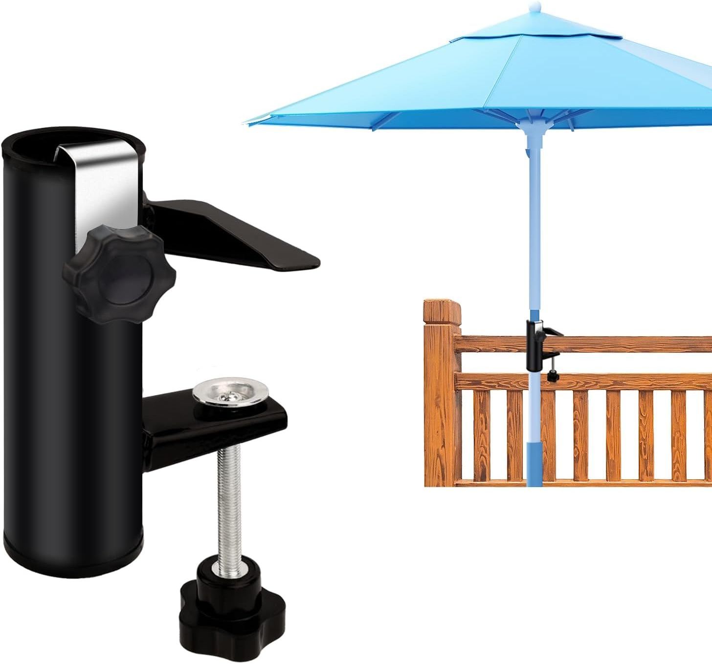 Outdoor Patio Umbrella Clamp Heavy Metal Umbrella Clip Adjustable Patio Umbrella Holder for Camping Beach