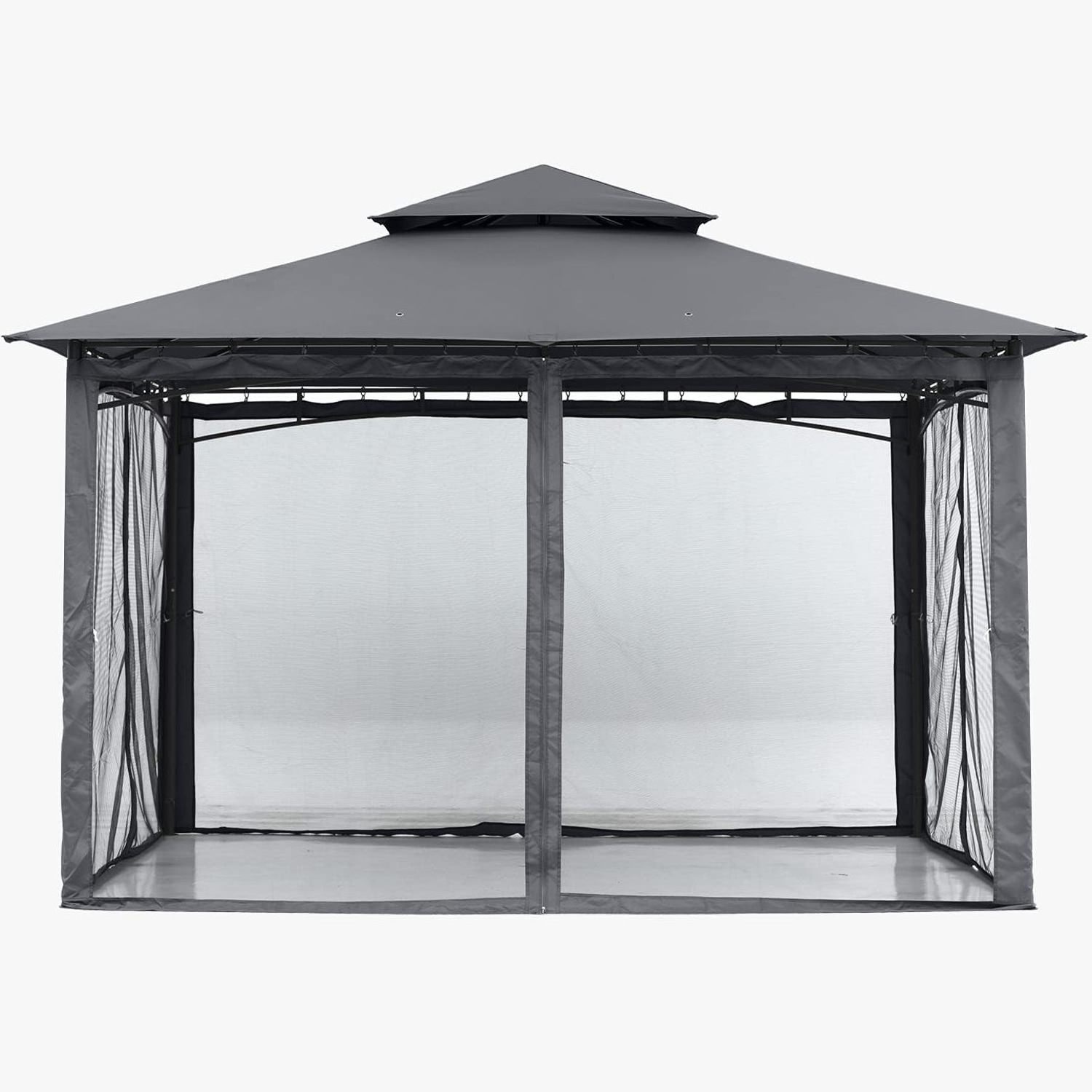 10x12 Alloy Steel Patio Gazebo with Mosquito Netting