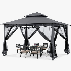 10x12 Alloy Steel Patio Gazebo with Mosquito Netting