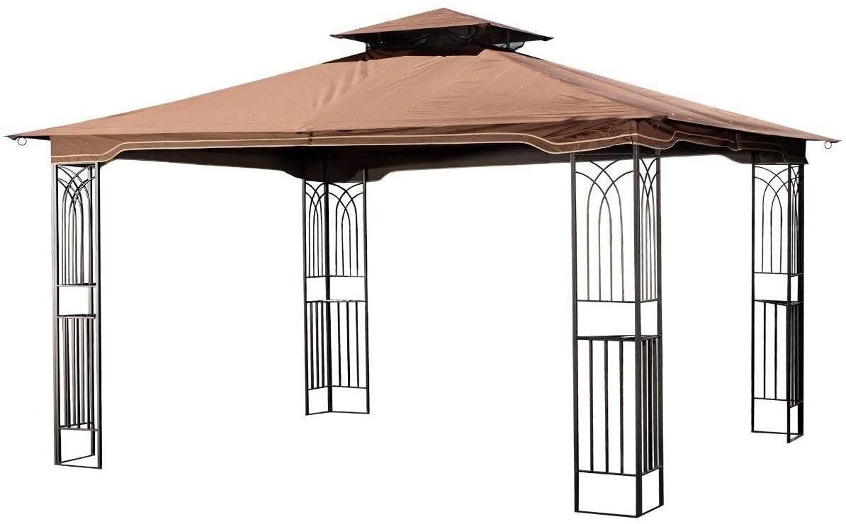 Outdoor Garden Sunshade Double Roof Steel Gazebo with Mosquito Netting