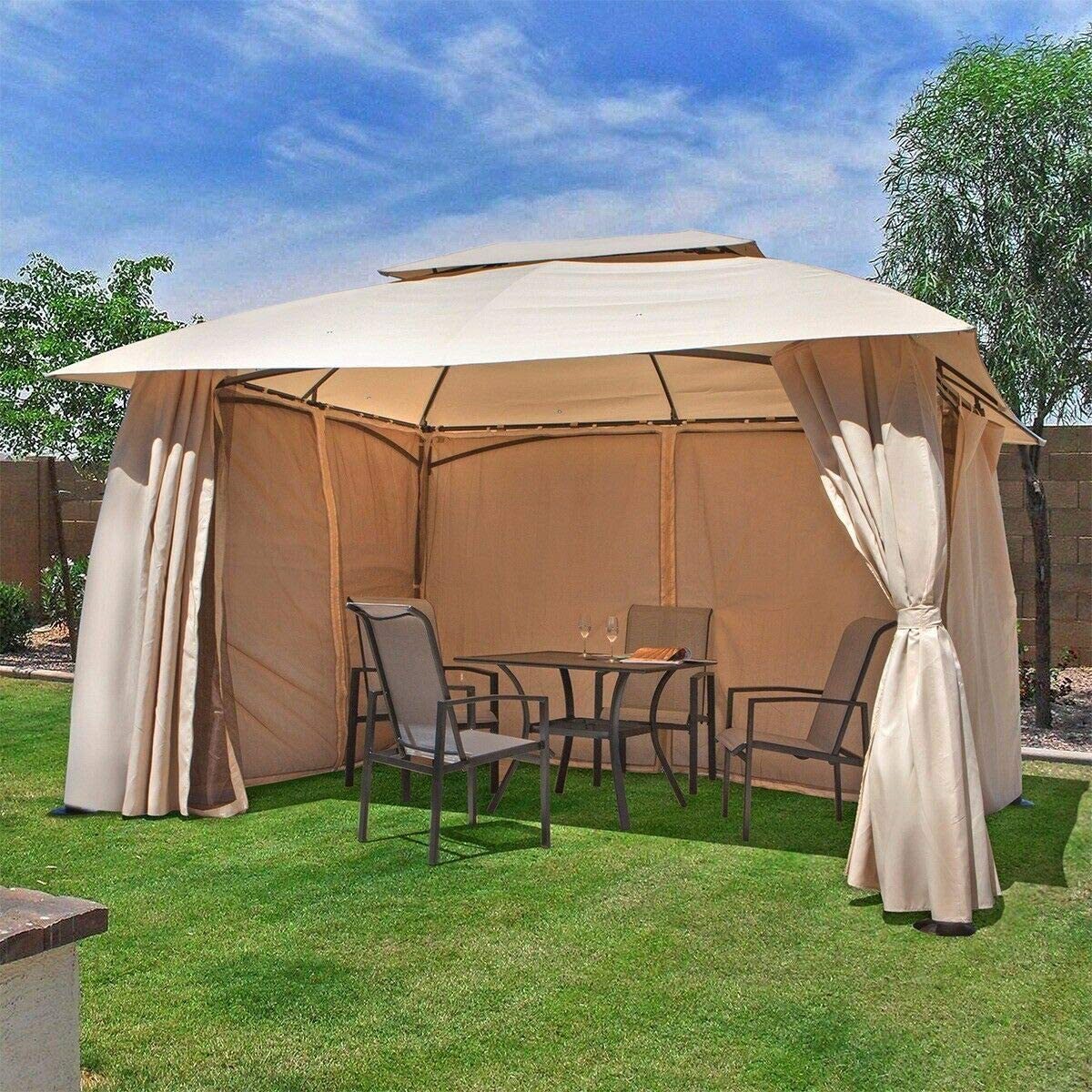 Outdoor Home 10X13 Backyard Garden Steel Awnings Patio Gazebo Canopy Tent