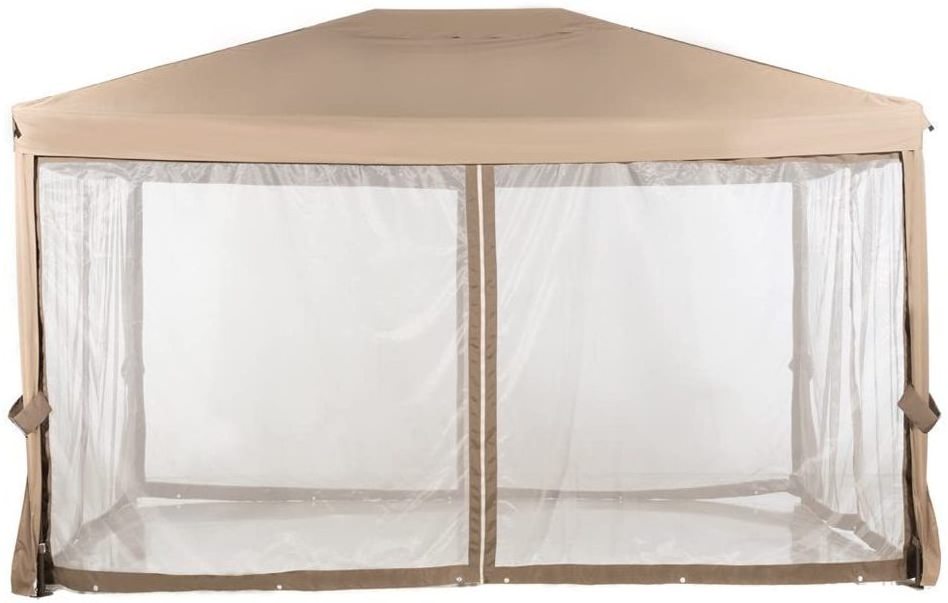 Patio 10 x 13 Feet Gazebo Soft Top Fully Enclosed Steel Garden Canopy with Mosquito Netting