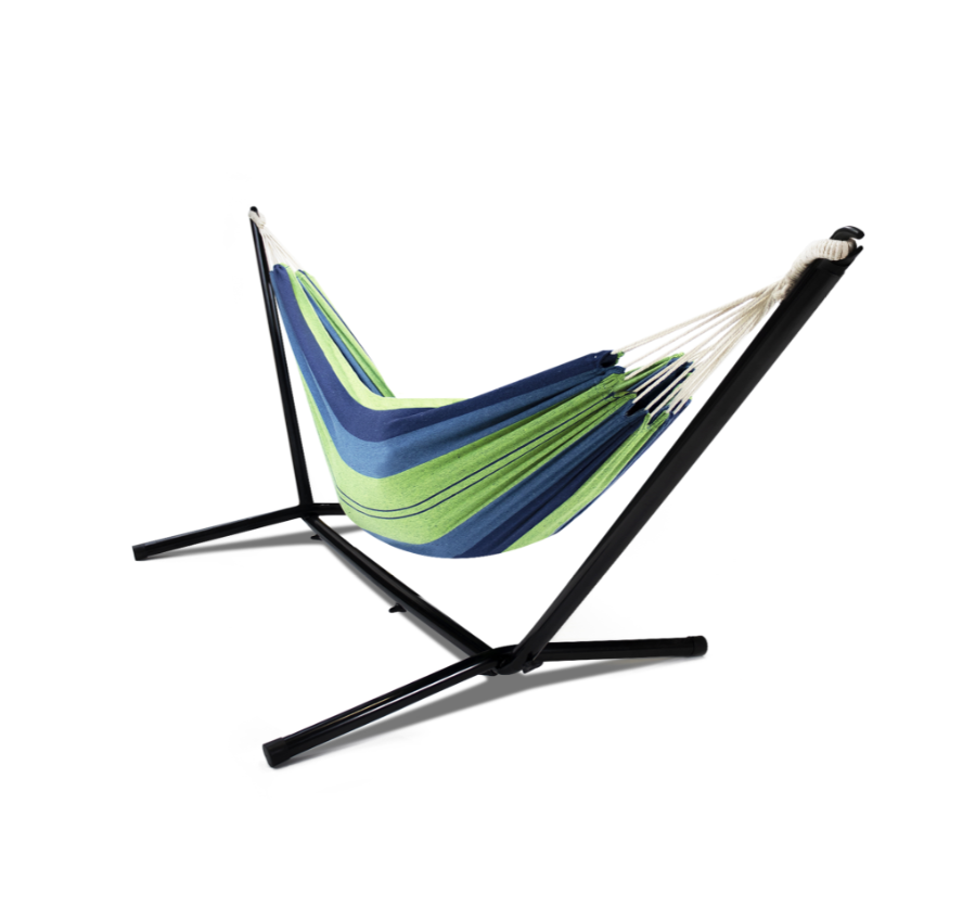 2020 Fashion Outdoor Canvas Folding Hammock Bed Swing with Stand And Canopy