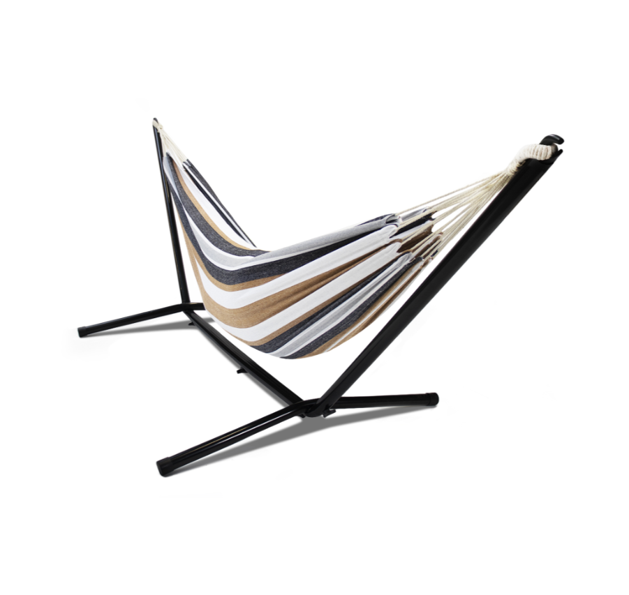 2020 Fashion Outdoor Canvas Folding Hammock Bed Swing with Stand And Canopy