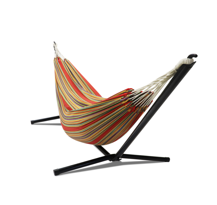 2020 Fashion Outdoor Canvas Folding Hammock Bed Swing with Stand And Canopy