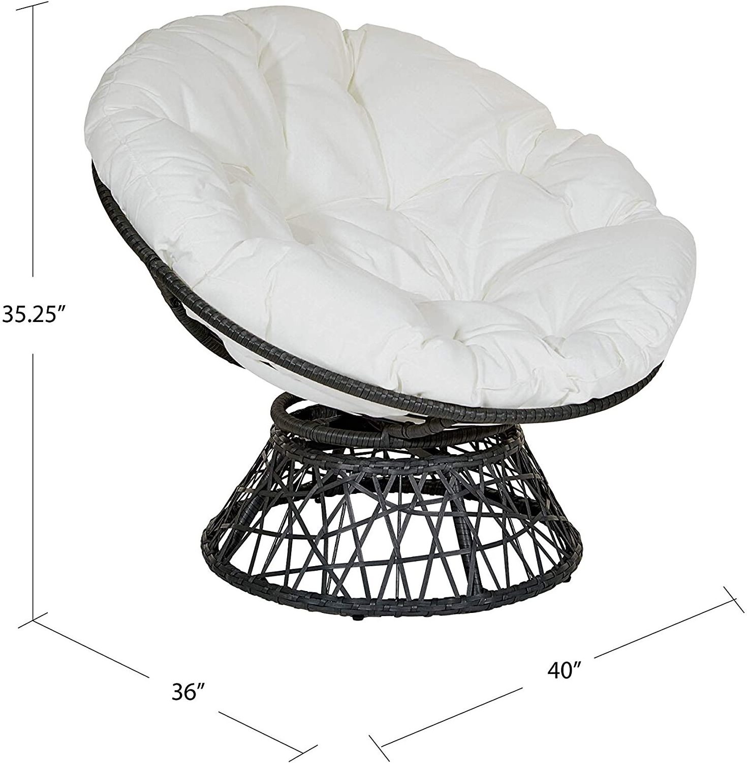 Outdoor Patio Balcony Wicker Rattan Papasan Chair with cushion