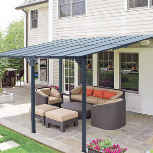 Hard Top Lean to Gazebo Pergola with Roof Large Wall-Mounted Heavy Duty Awnings for Patio, Decks, Backyard