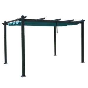 Outdoor Extra Large Waterproof Cast Iron BBQ Grill Pergola with Sun Shade Gazebo Canopy