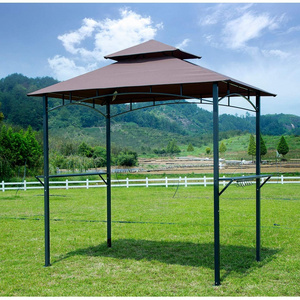 Barbecue Grill Gazebo Outdoor 2-Tier BBQ Canopy Tent Coffee Shelter