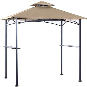 Hot Sale Outdoor Fireproof Metal Bbq Grill Gazebo Tent With Bar Shelves