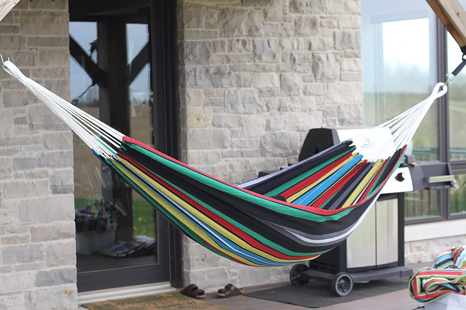 Wholesale Outdoor Brazilian Style Stripe Double Hanging Swing Hammock