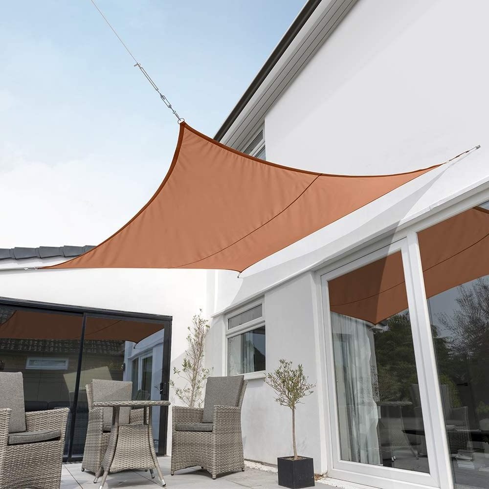 Waterproof Terracotta Sun Shade Sail Garden Patio Gazebo Awning Canopy with Free Rope