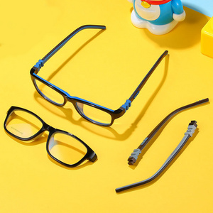 Anti-blue Light Children's Mirror Square Pupil Myopia Glasses Frame Two-color Silicone Glasses Kids Computer Glasses Child Glass