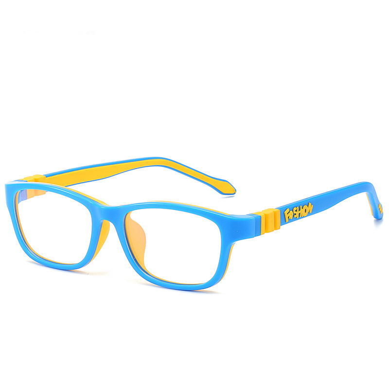 Anti-blue Light Children's Mirror Square Pupil Myopia Glasses Frame Two-color Silicone Glasses Kids Computer Glasses Child Glass