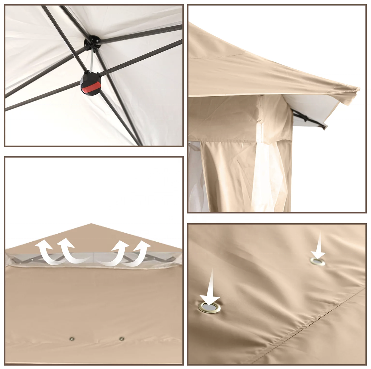 Outdoor 13'x13' Gazebo Tent Outdoor Pop up Garden Gazebo FoldingCanopy Shelter with Mosquito Netting Double Layer Top