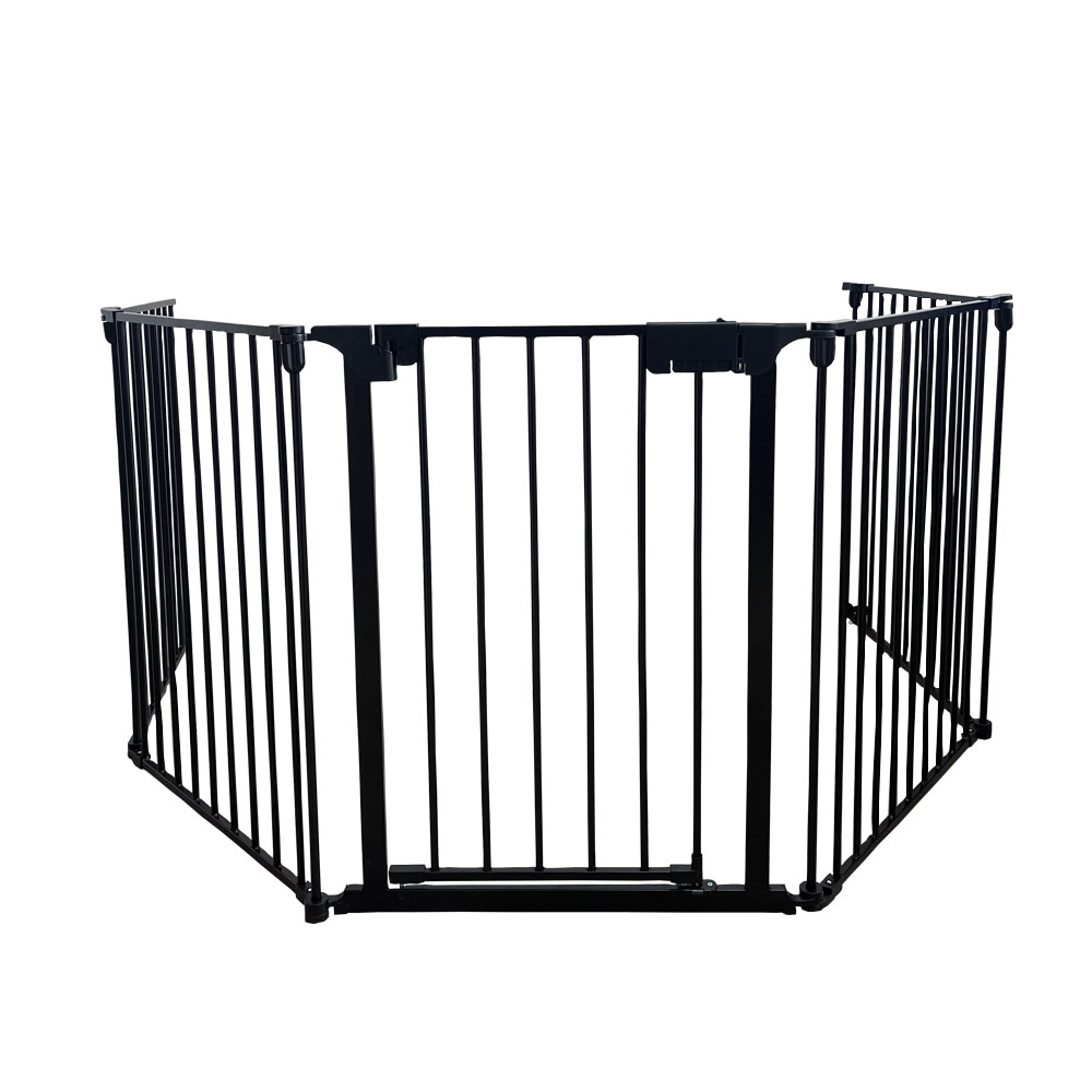 Adjustable ABS 5 panels  metal safety barrier pets safety gate fireplace gate guard fence baby metal playpen