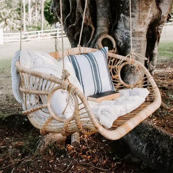 Swing Outdoor Furniture cheap Bamboo Hammock hotel Modern Factory Rope rattan garden Hanging chair