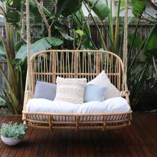 Swing Outdoor Furniture cheap Bamboo Hammock hotel Modern Factory Rope rattan garden Hanging chair