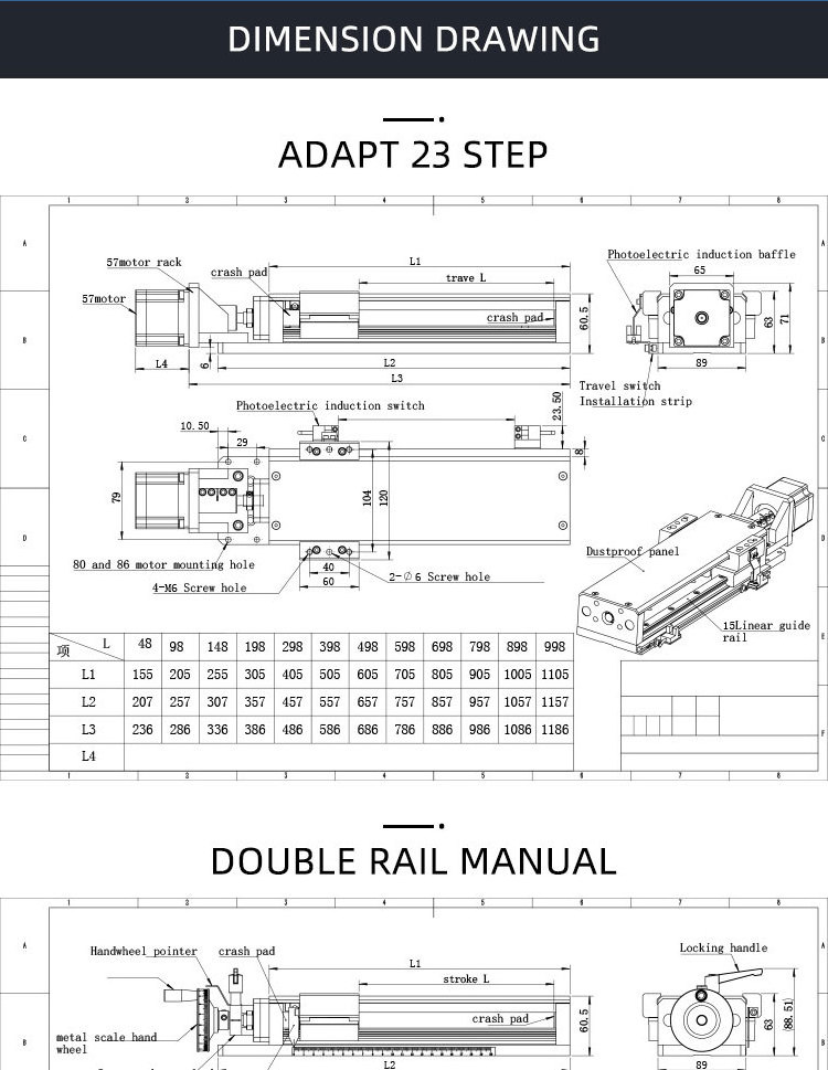 Custom made Vertical Horizontal electric cross sliding table LYKR60F cnc slide linear guide rail xyz 3-axis gantry robot cnc