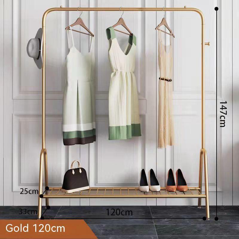 Modern Clothes Rack 120*33*147cm Double side hooks + non-slip Clothes Display Rack For Shop