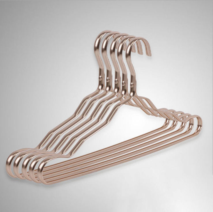 Space aluminum clothes hanger metal Anti skid design of u-sill Widening and thickening design metal coat hanger