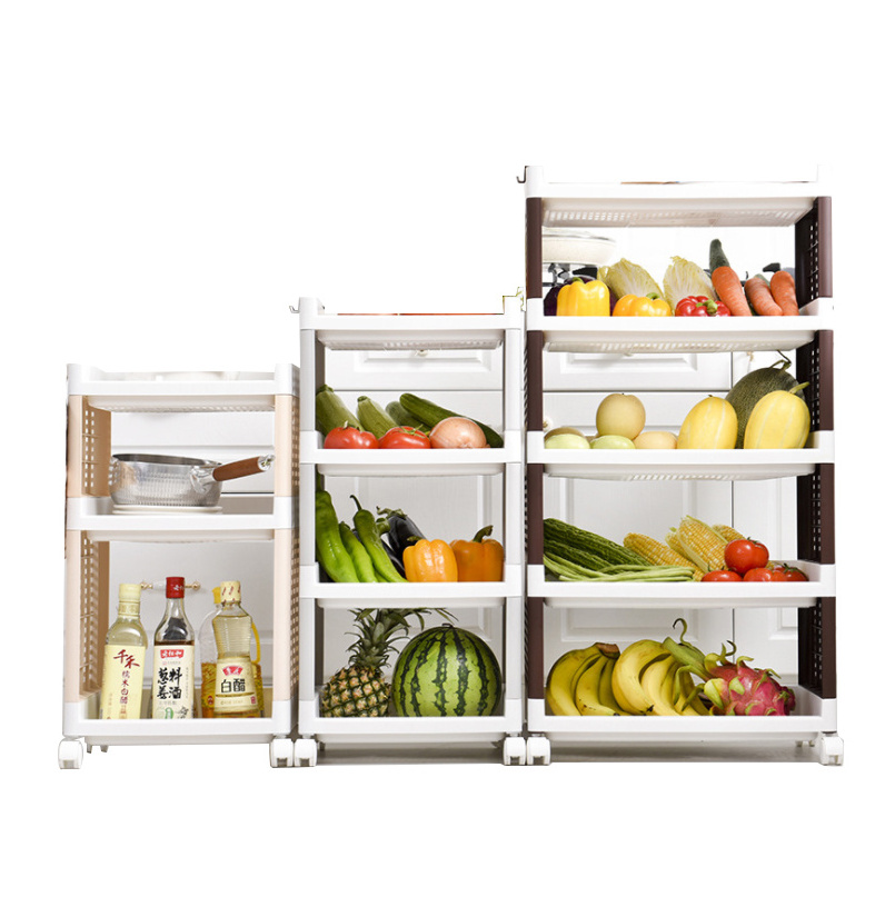 Kitchen Storage Holders Small size Plastic Food Shelf Stand Kitchen Appliances Storage Rack Cabinet