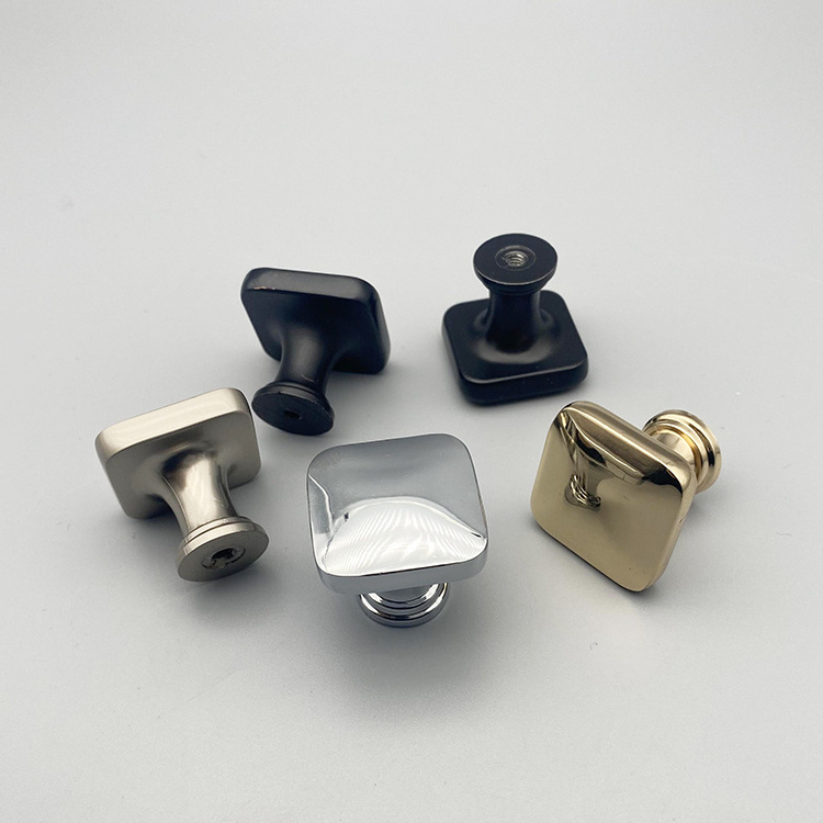 Modern simple zinc alloy square single hole single knob cabinet knobs handles cabinet furniture dooroom cupboard handles pulls