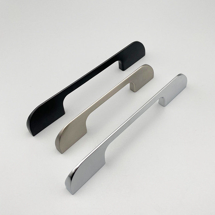 High quality kirsite modern Double-hole black chrome matte drawing cabinet handles cupboard handles kitchen hardware