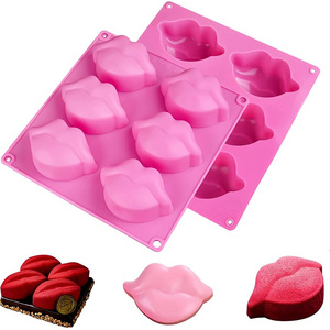 Large 3D Sexy Red Lip Kisses Collection Silicone Molds for Chocolate Bomb Soap Hot Lips Molds Silicone for Soap