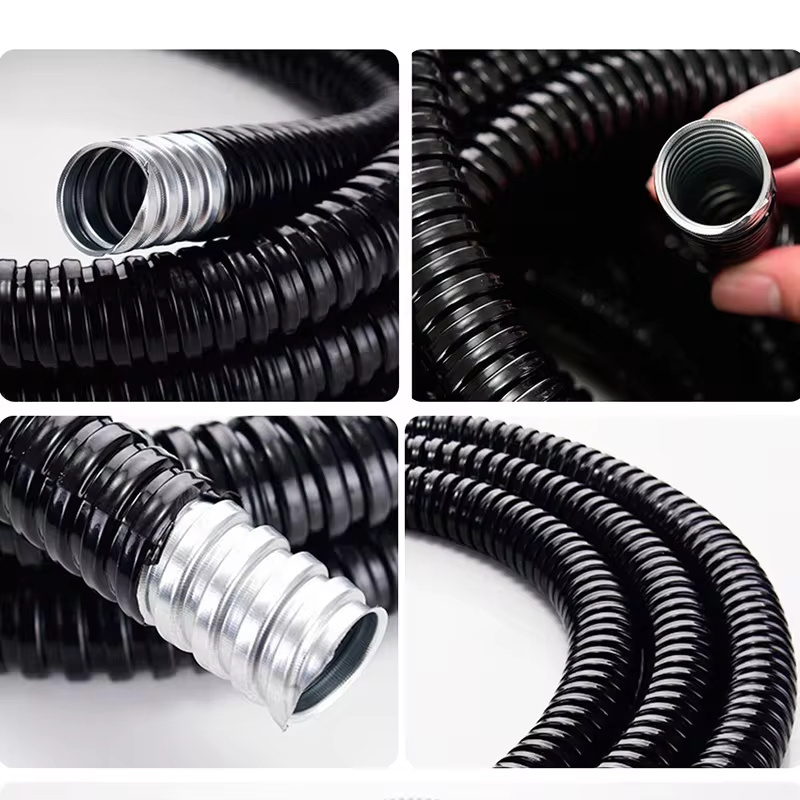 PVC coated liquid tight flexible conduitCustom diameter 6mm-150mm corrugated metal flexible conduit